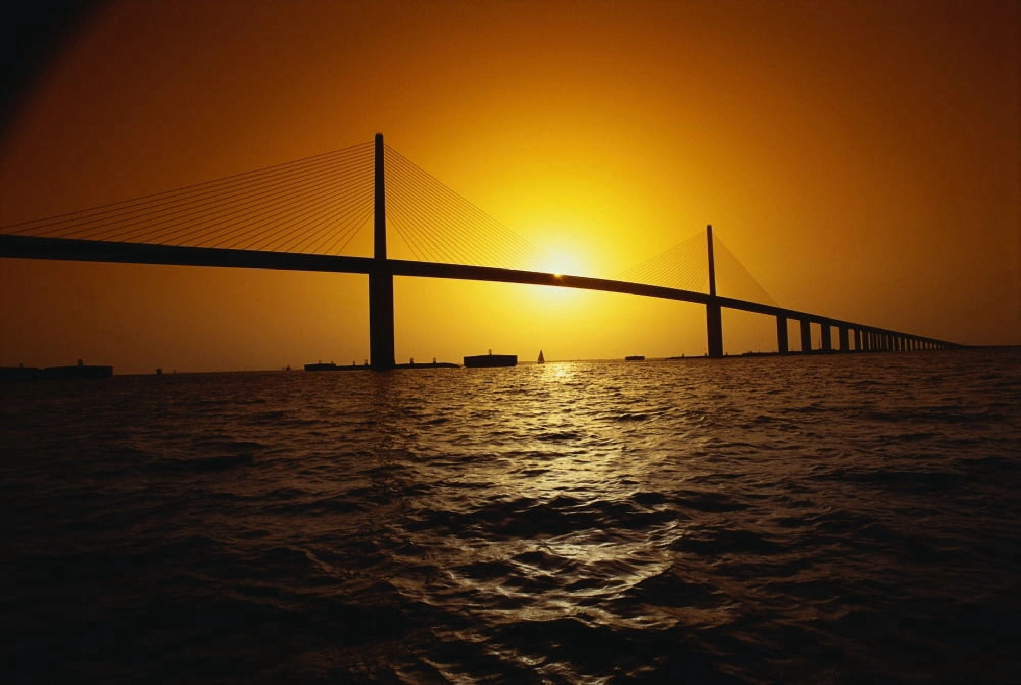 Sunshine Bridge St Petersburg FL Canvas Art - Panoramic Images (36 x 12)
