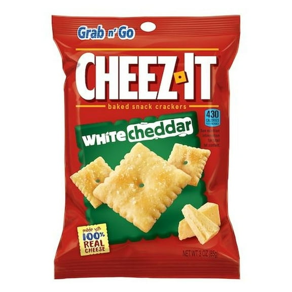 Sunshine Cheez-It White Cheddar Cracker, 3 Ounce bag -- 18 per case.