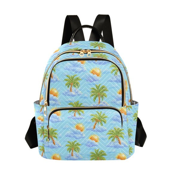 Sunshine Clouds and Coconut Trees Fashion Backpack for Women Lightweight College Travel Casual Daypack