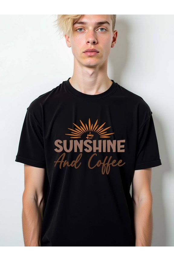 Sunshine & Coffee Tee men t-shirts black graphic gifts t shirts For summer Fall For summer Casual Daily Wear Vintage Unisex Shirt Crewneck tshirts