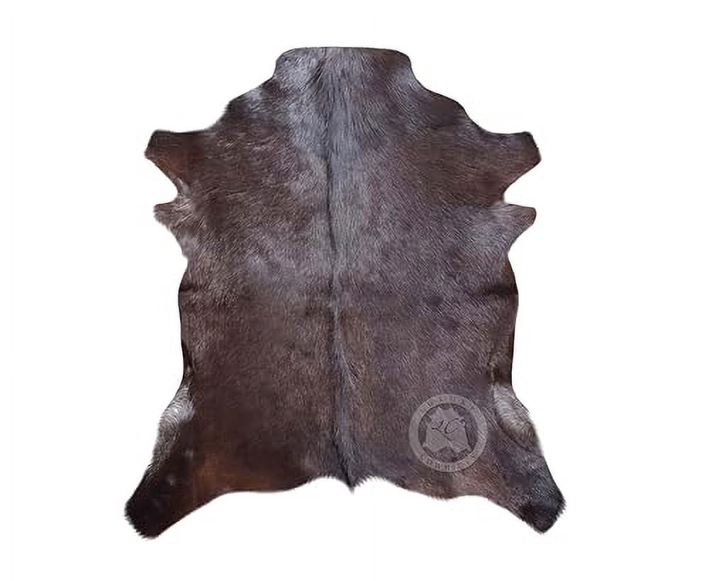 Sunshine Cowhides 100% Genuine Goat Hide Rug - Dark Tone Natural Suede ...