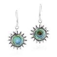 thumbnail image 1 of Sunshine Daisy Sunflowers Rainbow Abalone Shell .925 Sterling Silver Earrings, 1 of 5