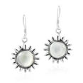 thumbnail image 1 of Sunshine Daisy Sunflowers with White Pearl .925 Sterling Silver Earrings, 1 of 5