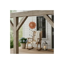 Sunshine Face Garden Wind Chime with Hanging Bells - Outdoor Garden Yard Decor Art for Patio, Balcony, or Porch Display - 36", Brown