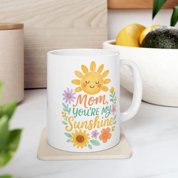 Sunshine Floral Ceramic Mug - Perfect Gift Coffee Lovers, Tea Drinkers, Mother's Day, Home Dr, Inspirational.