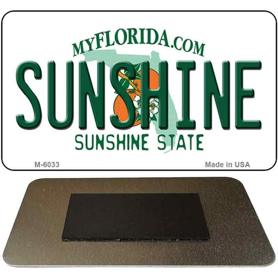 Sunshine Florida State License Plate Tag Magnet M-6033 3.5" x 2" Magnet (M)