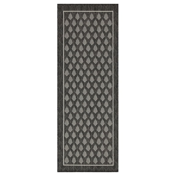 Sunshine GC_HAR2008 Anthracite 2 ft. 7 in. x 7 ft. 3 in. Indoor/Outdoor Area Rug