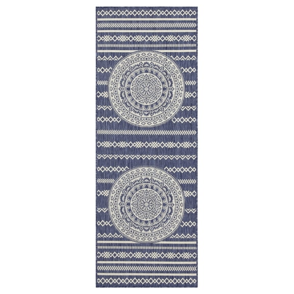 Sunshine GC_HAR2016 Blue 2 ft. 7 in. x 7 ft. 3 in. Indoor/Outdoor Area Rug