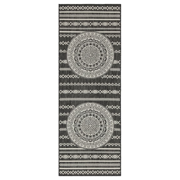 Sunshine GC_HAR2017 Anthracite 2 ft. 7 in. x 7 ft. 3 in. Indoor/Outdoor Area Rug