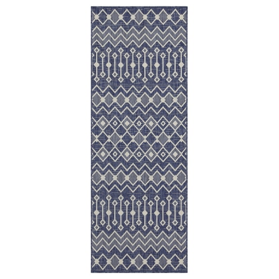 Sunshine GC_HAR2019 Blue 2 ft. 7 in. x 7 ft. 3 in. Indoor/Outdoor Area Rug