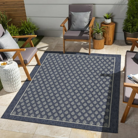 Sunshine Gc_Har2007 Blue 7 Ft. 10 In. X 10 Ft. 3 In. Indoor/Outdoor Area Rug,Blue Polypropylene Household Supplies Décor Rugs