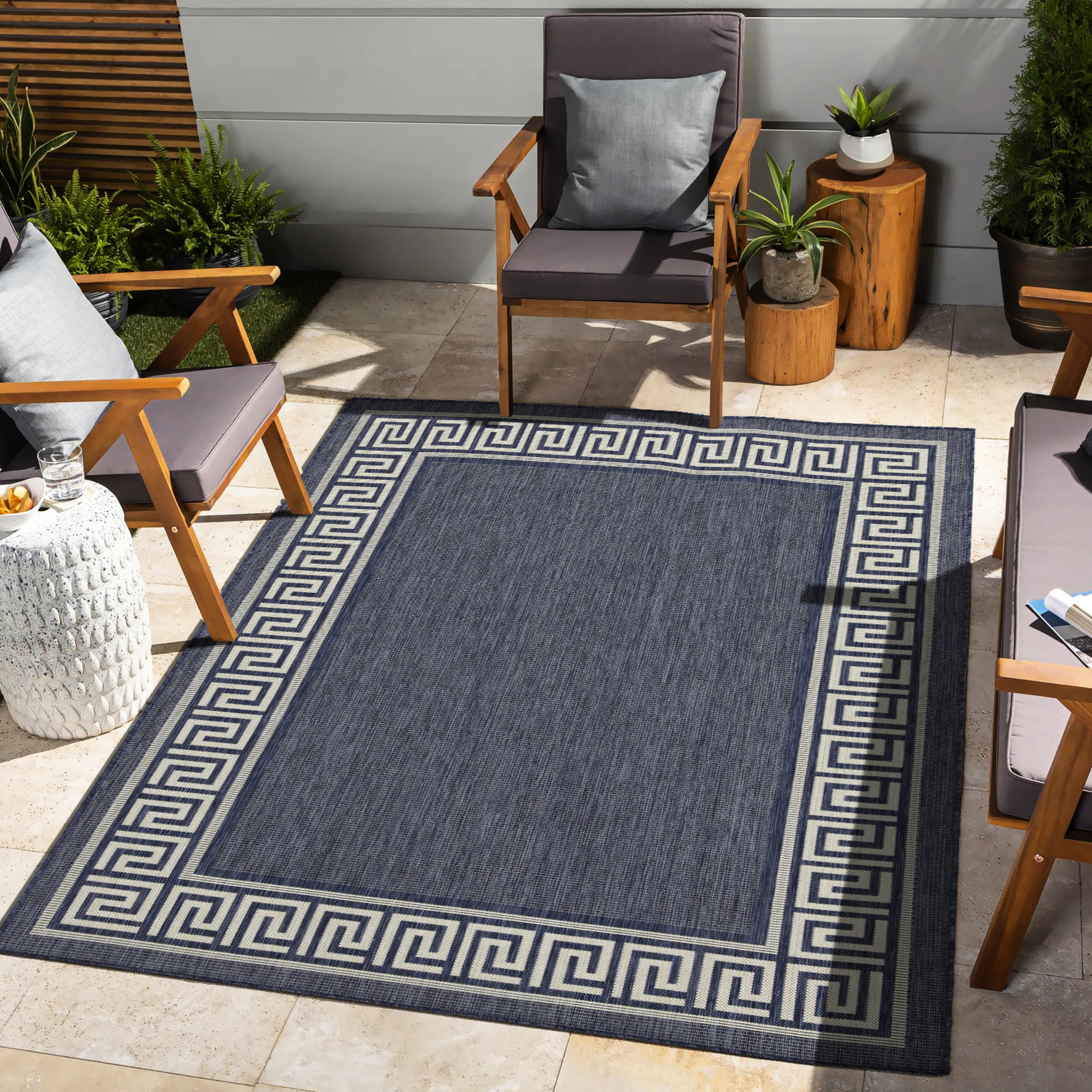 Sunshine Rug Sunshine Gchar2001 Area Rug - Blue 7 Ft. 10 In. X 3 Enhances All Indoor ...
