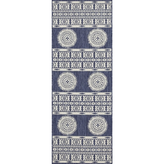 Sunshine Gchar2022 Blue Indoor/outdoor Rug - 2 Ft. 7 In. X 3 Stain , , Fits Underneath Furniture Area For All Areas Of Your Home