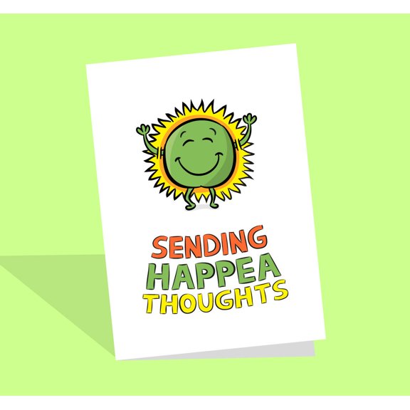 Sunshine Greeting Card – “Sending Happea Thoughts” Design – Envelope Included, Blank Inside – Perfect for Cheerful Wishes and Encouragement