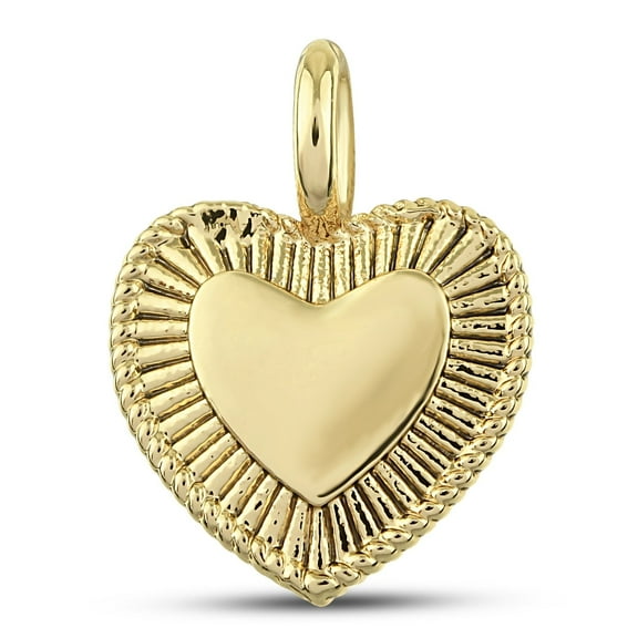 Sunshine Heart Charm, 14mm - Yellow Gold Plated Mini Charm for Bracelet or Necklace - Cute Love Charm for Girlfriend or Mom