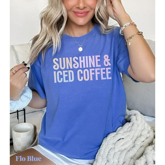 Sunshine Iced Coffee Shirt, Coffee Lover Iced, Summer Crewneck, Vacation Outfits Women, Coffee Lover Gifts, Sunshine Tees