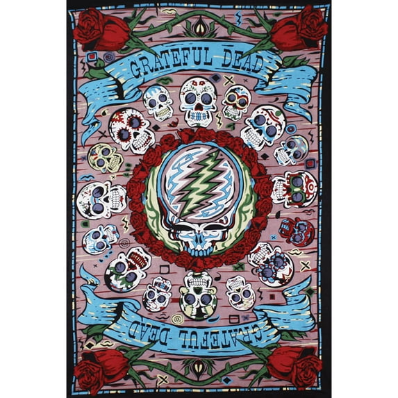 Sunshine Joy 3D Grateful Dead Mini Tapestry Mexicali Skull Wall Art 30x45 Inches