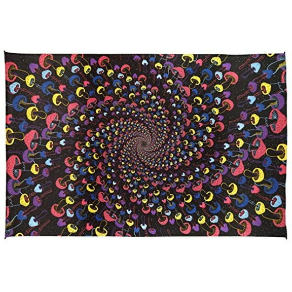sunshine joy 3d magic mushroom spiral tapestry wall art beach sheet huge 60x90 inches - classic spiral