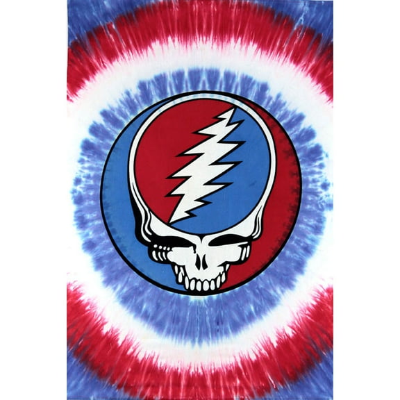 Sunshine Joy Grateful Dead Mini Tapestry Steal Your Face Tie Dye Wall Art 30x45 Inches