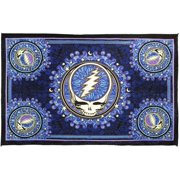 Grateful Dead Tapestry Steal Your Face Tablecloth Beach Sheet 60x90 Blue Black