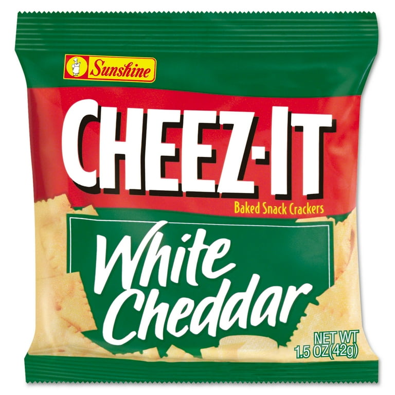 Cheez-It Crackers, 1.5 oz Single-Serving Snack Bags, White Cheddar, 8/Box Cheez-It Crackers, 1.5 oz Single-Serving Snack Bags, White Cheddar, 8/Box