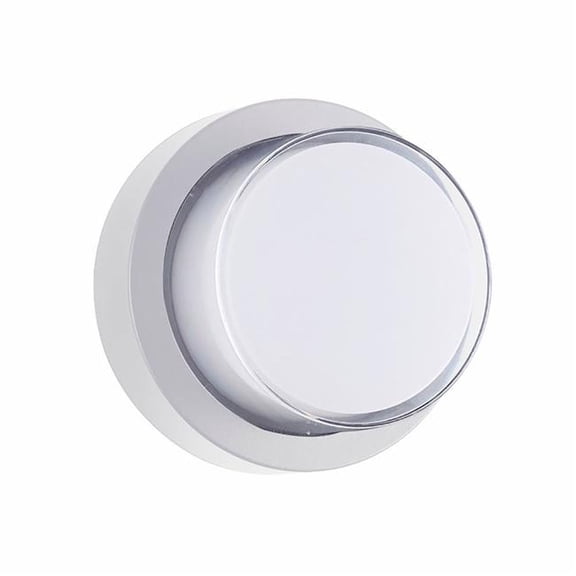 Sunshine Lighting B3137764 12W 850 Lumen 90 CRI LED Round Modern Outdoor Wall Sconce Light Fixture, White