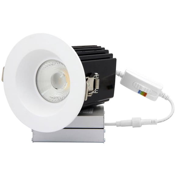 Sunshine Lighting B3167088 4.5 in. Sunlite LED Round Regressed Downlight Fixture - 18W - 1360 Lumens - 2700 - 3000 - 3500 - 4000 - 5000K - White