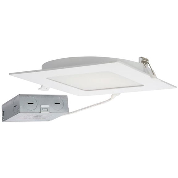 Sunshine Lighting B3167167 Sunlite LED Square Recessed Slim Downlight Fixture - 12W - 950 Lumens - 2700 to 5000K - White - Pack of 6