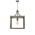 thumbnail image 1 of Sunshine Lighting B3167052 Gray Wood Ambiate Loggia Rustic Farmhouse Pendant Light Fixture E26 Base - 40W - Brown, 1 of 5