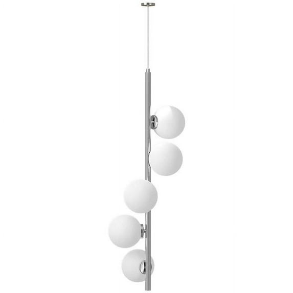 Sunshine Lighting B3167032 Satin Nickel Ambiate Vitan Linear Globe Pendant Light Fixture G9 Base - 15W - Silver