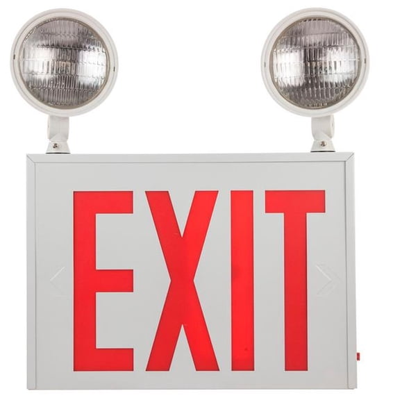 Sunshine Lighting B3166520 Sunlite Combination LED Exit Sign - Wall Mount - 200 Lumens - 120-277V - White