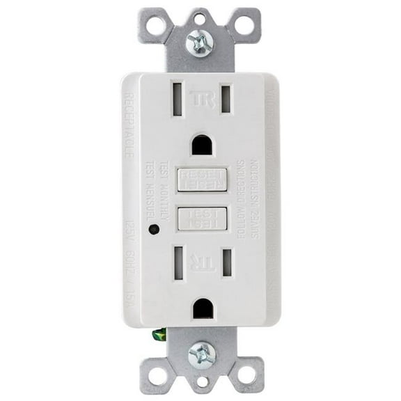 Sunshine Lighting  Sunlite E542 GFCI Duplex Outlet - Double Pole - 15A - 120V AC - White - Pack of 3