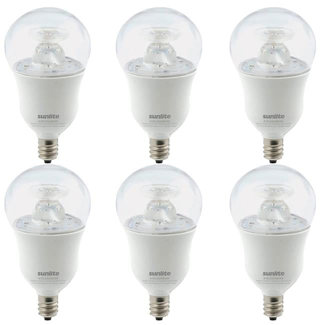 Sunshine Lighting  Sunlite LED A15 Appliance Clear Light Bulb - E12 Base - 6W - 450 Lumens - 30K - Warm White - Pack of 6