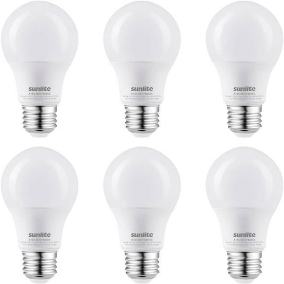 Sunshine Lighting B3166934 Sunlite LED A19 Light Bulb - E26 Base - 11W - 1100 Lumens - 6500K - Daylight - Pack of 6