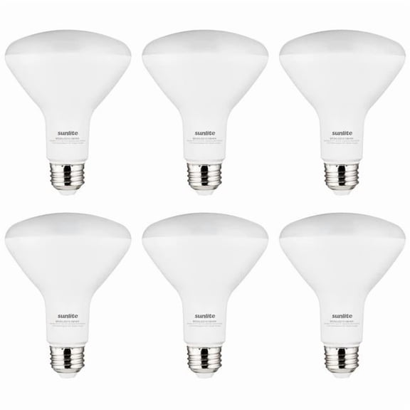 Sunshine Lighting B3167037 Sunlite LED BR30 Recessed Light Bulb - E26 Base - 10.5W - 800 Lumens - 40K - Cool White - Pack of 6