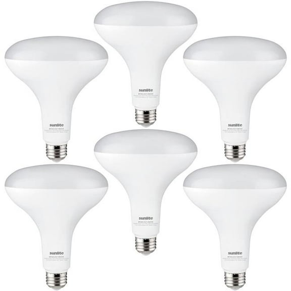 Sunshine Lighting B3167101 Sunlite LED BR40 Recessed Light Bulb - E26 Base - 14W - 1100 Lumens - 6500K - Daylight - Pack of 6