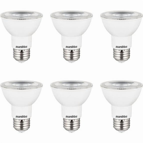 Sunshine Lighting B3166853 Sunlite LED PAR20 Spotlight Bulb - E26 Base - 8W - 500 Lumens - 5000K - Super White - Pack of 6