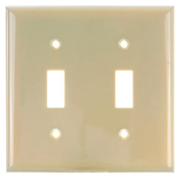 Sunshine Lighting B3167315 Sunlite Toggle Switch Plate - 2-Gang - Ivory - Pack of 12