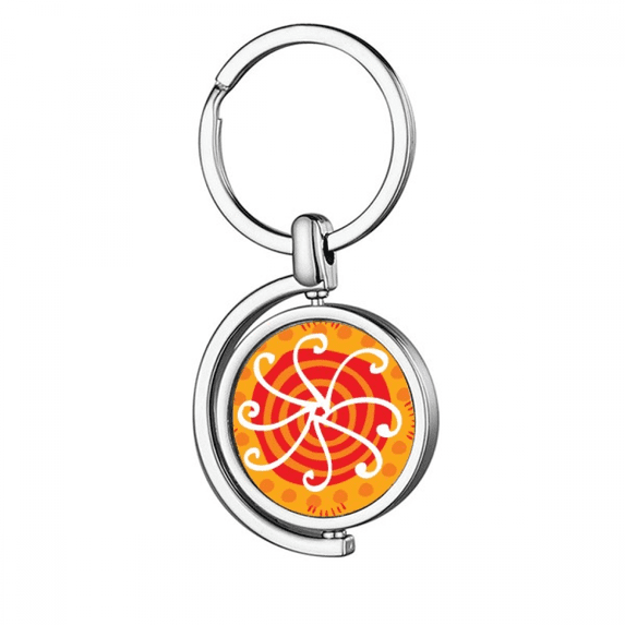 Sunshine Mexico Totems Ancient Civilization Rotating Keychain Metal Keyring Holder