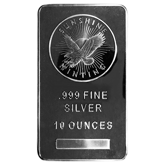 Sunshine Mint 10-oz Silver Bar .999 Fine Mint Mark SI Sealed