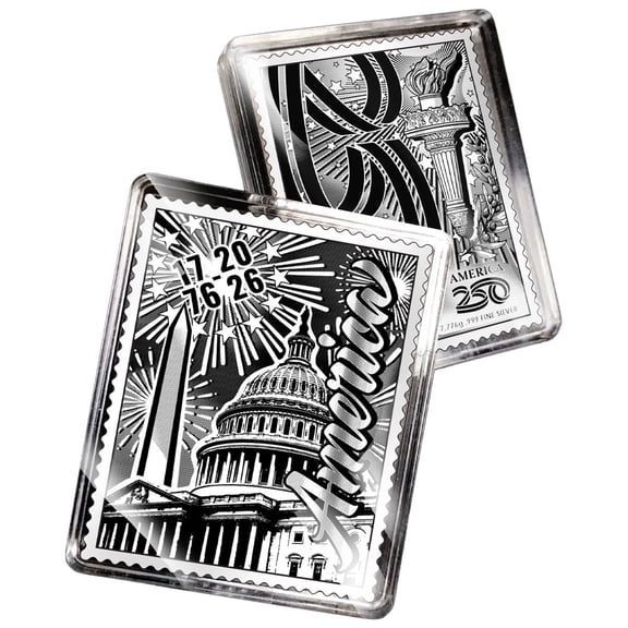 Sunshine Mint 250th Anniversary Capital Fireworks Silver Stamp 1/4 oz