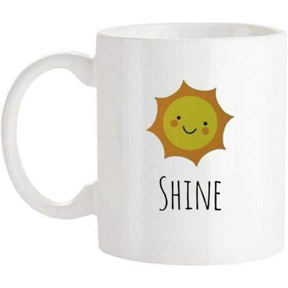 Sunshine Mug, Sunshine, Handcrafted Mug, for Anyone, Sun, Happy, Positive, Summer, 11 Oz Novelty Coffee Mug/Cup, White