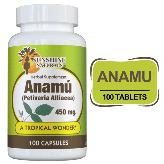 Sunshine Naturals Anamu Herb Immune Tonic Stimulant 450 mg Capsules, 100 ct