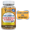 thumbnail image 1 of Sunshine Naturals Cod Liver Oil Dietary Supplement, 200 Softgels, 1 of 5