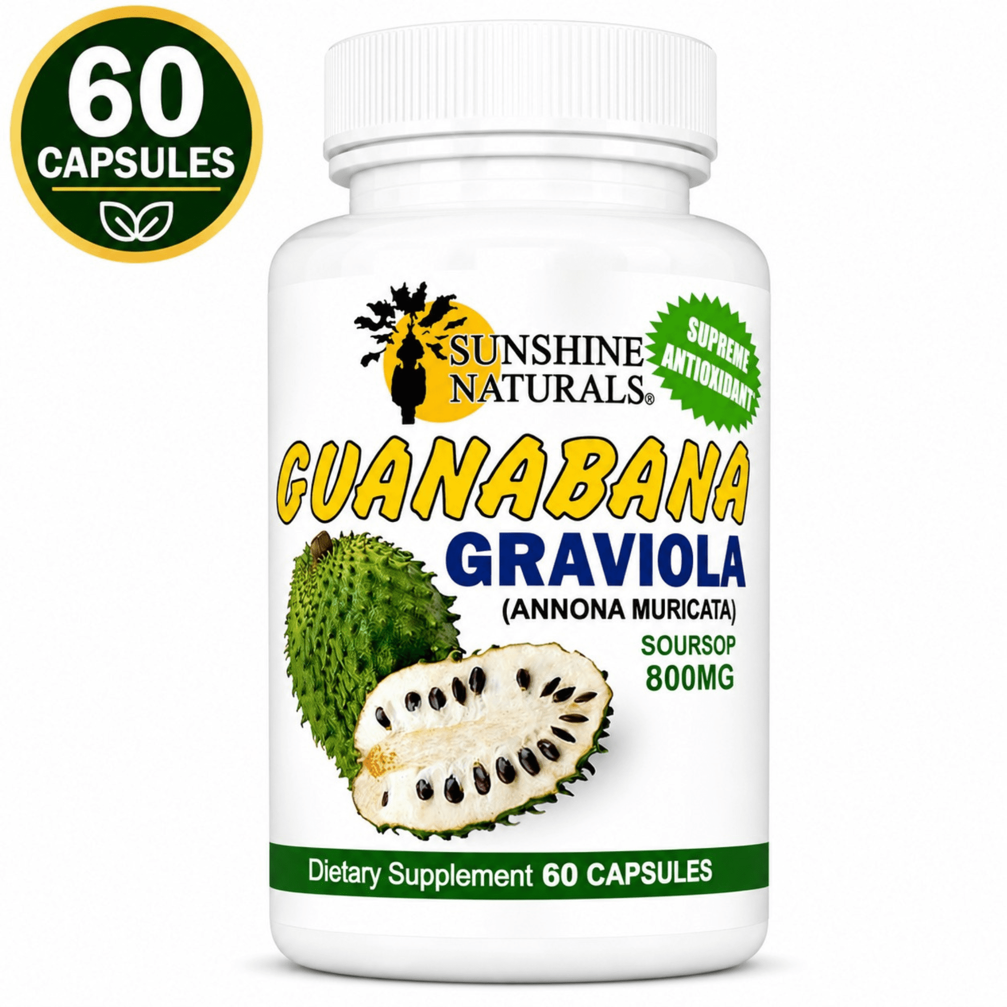 Sunshine Naturals Guanabana Graviola Dietary Supplement 60
