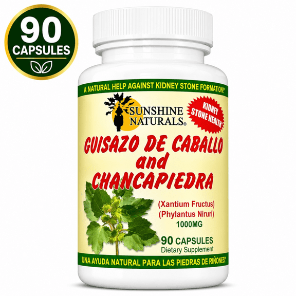 Sunshine Naturals Guisazo de Caballo and Chancapiedra, Kidney Stone Breaker, Dietary Supplements, 90 Capsules