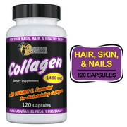 Sunshine Naturals Hydrolyzed Collagen Plus Vitamin C Hair, Nails and Skin Vitamins - 120 Capsules, 3 Pack