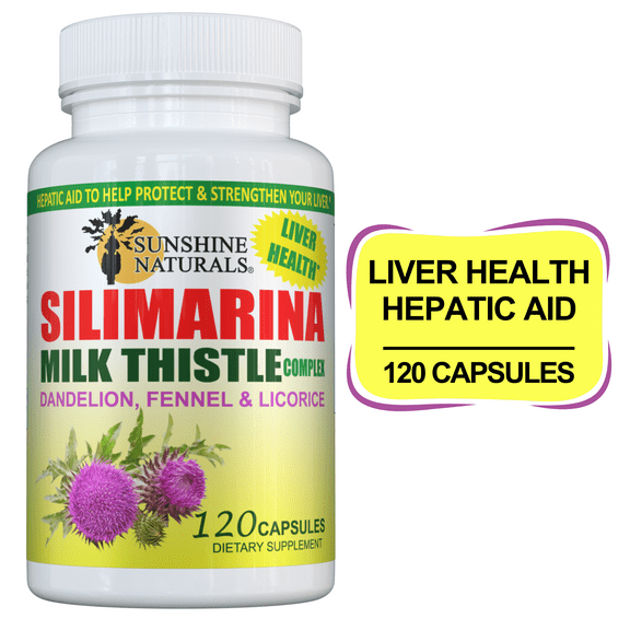 Sunshine Naturals Milk Thistle Complex, 120 Capsules I Silimarina, Dandelion, Fennel, Licorice, Liver Health, Dietary Supplements I Natural Remedy for Liver Health