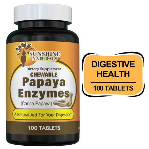 Sunshine Naturals Papaya Enzymes Digestive Aid, 100 Tablets