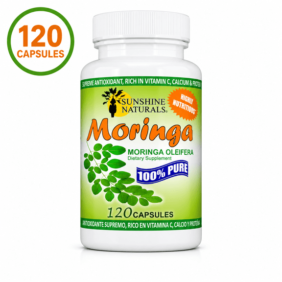 Sunshine Naturals Pure Moringa Leaf Capsules, 120 Count
